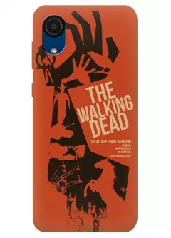 Чехол-накладка для Гелекси А03 Кор из силикона - Ходячие мертвецы The Walking Dead постер с названием в векторном стиле оранжевый чехол
