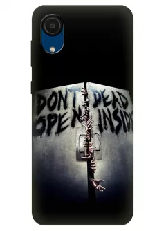 Чехол-накладка для Гелекси А03 Кор из силикона - Ходячие мертвецы The Walking Dead Dont Dead Open Inside зомби прорываются в здание черный чехол
