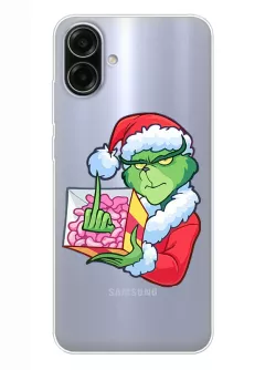Прозрачный чехол для Galaxy A07 на Новый Год - Гринч с подарком