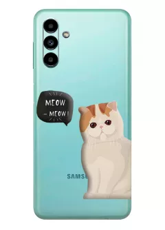 Samsung A13 5G чехол из прозрачного силикона с котиком