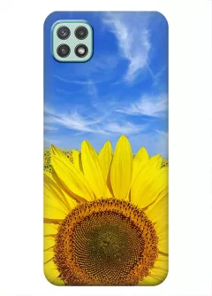 Красочный чехол на Galaxy A22 5G с цветком солнца - Подсолнух