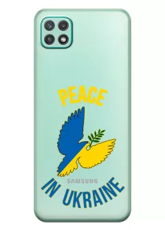Чехол для Samsung A22 5G Peace in Ukraine из прозрачного силикона
