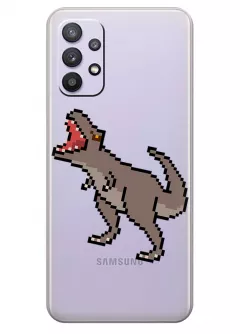 Чехол для Galaxy A32 5G с принтом - Пиксельный динозавр