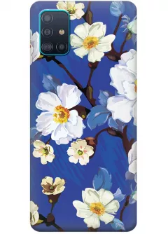 Силиконовый чехол на Samsung A51 с цветочным принтом - Цветение