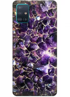 Чехол силиконовый на Samsung A51 с рисунком камня граната