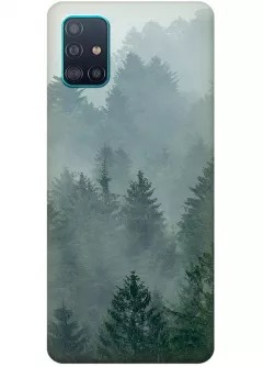 Чехол силиконовый на Galaxy A51 с рисунком леса