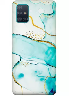 Модный силиконоый чехол на Galaxy A51 с изображением камня