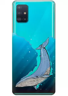 Купить чехол из прозрачного силикона на Galaxy A51 с китом