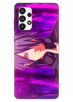 Чехол для Galaxy A53 5G с аниме картинкой - Саске Учиха ультрафиолет