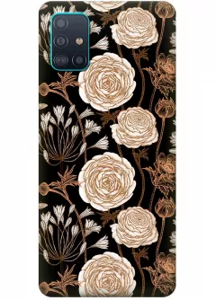 Galaxy A71 силиконовый чехол с цветочным принтом