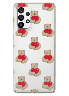 Чехол для Galaxy A73 5G с принтом - Влюбленные медведи