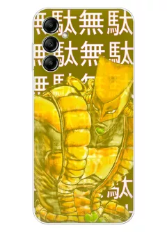 Чехол для Samsung Galaxy F34 - JoJo’s Bizarre Adventure стенд The World на фоне иероглифов