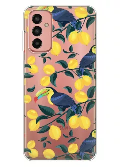 Радостный чехол для Samsung Galaxy M13 с принтом - Туканы и лимоны