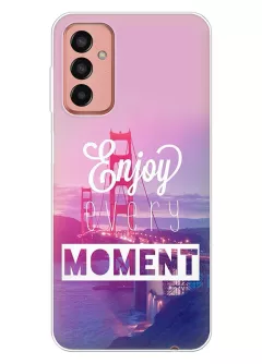 Чехол для Samsung Galaxy M13 из силикона с позитивным дизайном - Enjoy Every Moment