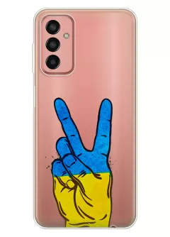 Прозрачный силиконовый чехол на Samsung Galaxy M13 - Мир Украине / Ukraine Peace