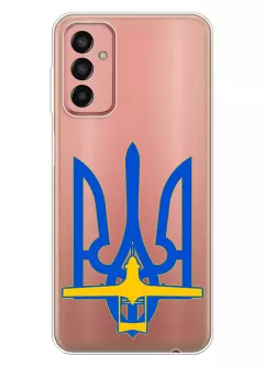 Чехол для Samsung Galaxy M13 с актуальным дизайном - Байрактар + Герб Украины