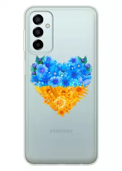 Патриотический чехол Samsung Galaxy M23 5G с рисунком сердца из цветов Украины