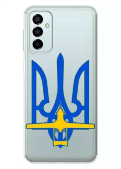 Чехол для Samsung M23 5G с актуальным дизайном - Байрактар + Герб Украины