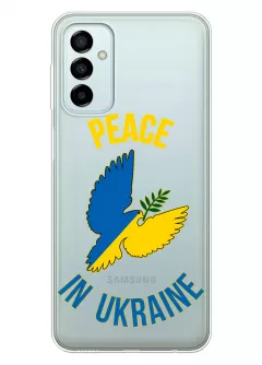 Чехол для Samsung M23 5G Peace in Ukraine из прозрачного силикона