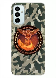 Камуфляжный чехол для Samsung M23 5G с лого "Военная разведка Украины"