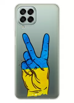 Прозрачный силиконовый чехол на Samsung M33 5G - Мир Украине / Ukraine Peace