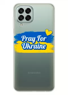 Чехол для Samsung M33 5G "Pray for Ukraine" из прозрачного силикона