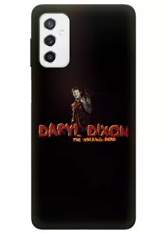 Чехол-накладка для Самсунг М52 из силикона - Ходячие мертвецы The Walking Dead Daryl Dixon Logo Дерил Диксон Норман Ридус черный чехол