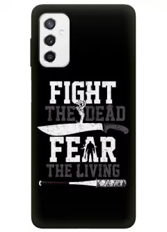 Чехол-накладка для Самсунг М52 из силикона - Ходячие мертвецы The Walking Dead Fight the Dead Fear the Living черный чехол