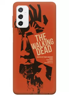 Чехол-накладка для Самсунг М52 из силикона - Ходячие мертвецы The Walking Dead постер с названием в векторном стиле оранжевый чехол