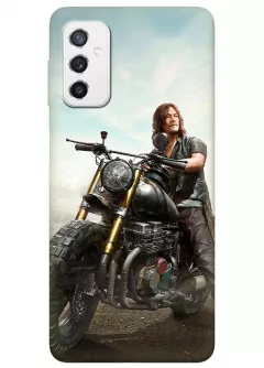 Чехол-накладка для Самсунг М52 из силикона - Ходячие мертвецы The Walking Dead Дерил Диксон Норман Ридус на мотоцикле наблюдает за происходящем