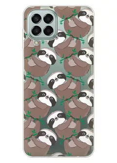 Чехол для Samsung Galaxy M53 5G с принтом - Удивленные ленивцы