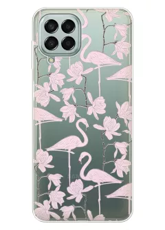Чехол для Samsung Galaxy M53 5G с клевыми розовыми фламинго