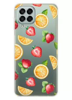 Чехол для Samsung Galaxy M53 5G с фруктовым дизайном из прочного силикона