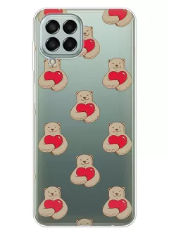 Чехол для Samsung Galaxy M53 5G с принтом - Влюбленные медведи