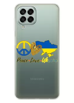 Чехол на Samsung Galaxy M53 5G с патриотическим рисунком - Peace Love Ukraine