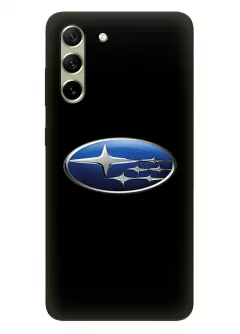 Гелекси С21 ФЕ чехол из силикона - Subaru Субару классический логотип крупным планом на черном фоне черный чехол