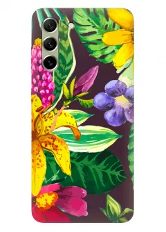 Samsung Galaxy S21 FE силиконовый чехол с картинкой - Яркие цветочки