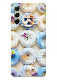 Samsung Galaxy S21 FE силиконовый чехол с картинкой - Пончики