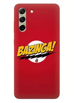 Samsung S21 FE чехол силиконовый - Теория Большого взрыва The Big Bang Theory Bazinga Logo красный чехол