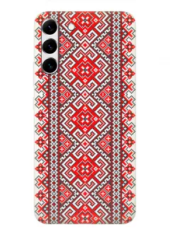 Патриотический чехол на Galaxy S22+ с орнаментами украинской вышиванки