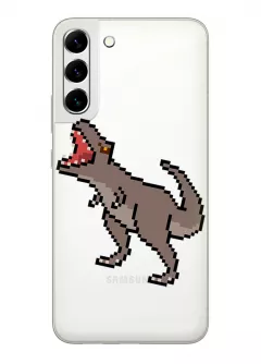 Чехол для Galaxy S22+ с принтом - Пиксельный динозавр