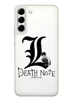 Galaxy S22+ чехол из прозрачного силикона - Death Note лого