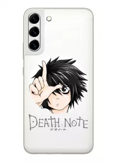 Galaxy S22+ чехол из прозрачного силикона - Death Note лого с Эл