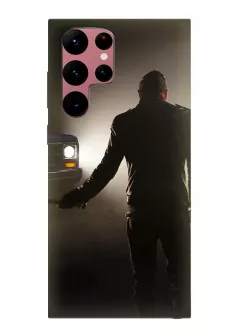 Чехол-накладка для Гелекси С22 Ультра из силикона - Ходячие мертвецы The Walking Dead Ниган Смит Джеффри Дин Морган в сопротивлении ночью внедорожнику