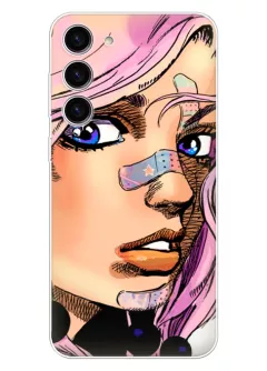 Чехол для Samsung Galaxy S23 Plus - Невероятные приключения ДжоДжо JoJo’s Bizarre Adventure лицо Триш Уна крупным планом