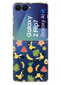 Чехол для Samsung Galaxy Z Flip7 из силикона с настроением лета