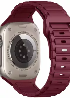 Силиконовый ремешок Defense для Apple Watch 38/40/41/42mm(ser.10) (140-190mm), Wine Red
