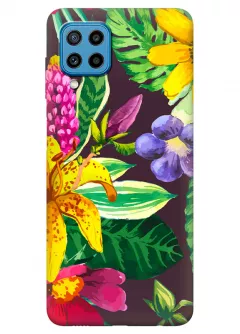Samsung Galaxy M22 силиконовый чехол с картинкой - Яркие цветочки