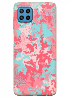 Samsung M22 силиконовый чехол с картинкой - Розовые бабочки