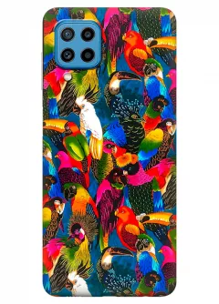 Samsung M22 силиконовый чехол с картинкой - Попугайчики